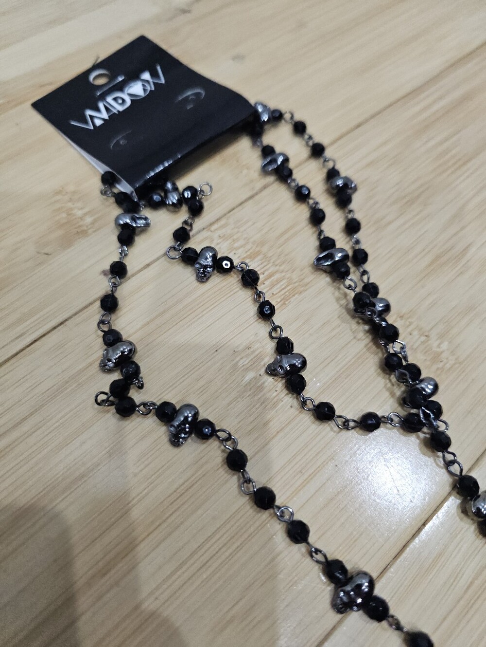 Dolls Kill Goth Widow Holy Mark Rosary Black Cross Rose Cameo Skull Necklace - Picture 5 of 7